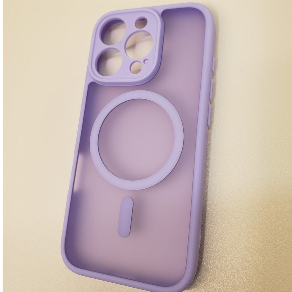 FNTCASE Magnetic Purple Case for iPhone 16 Pro - Matte Translucent Cover